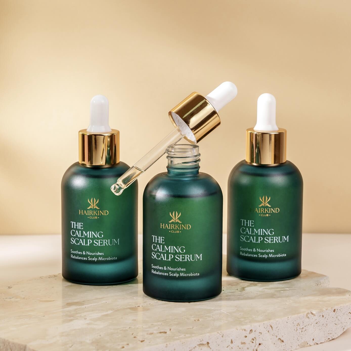 HairKind Club 3 Bottles Bundle - The Calming Scalp Serum trio pack for long-term scalp health