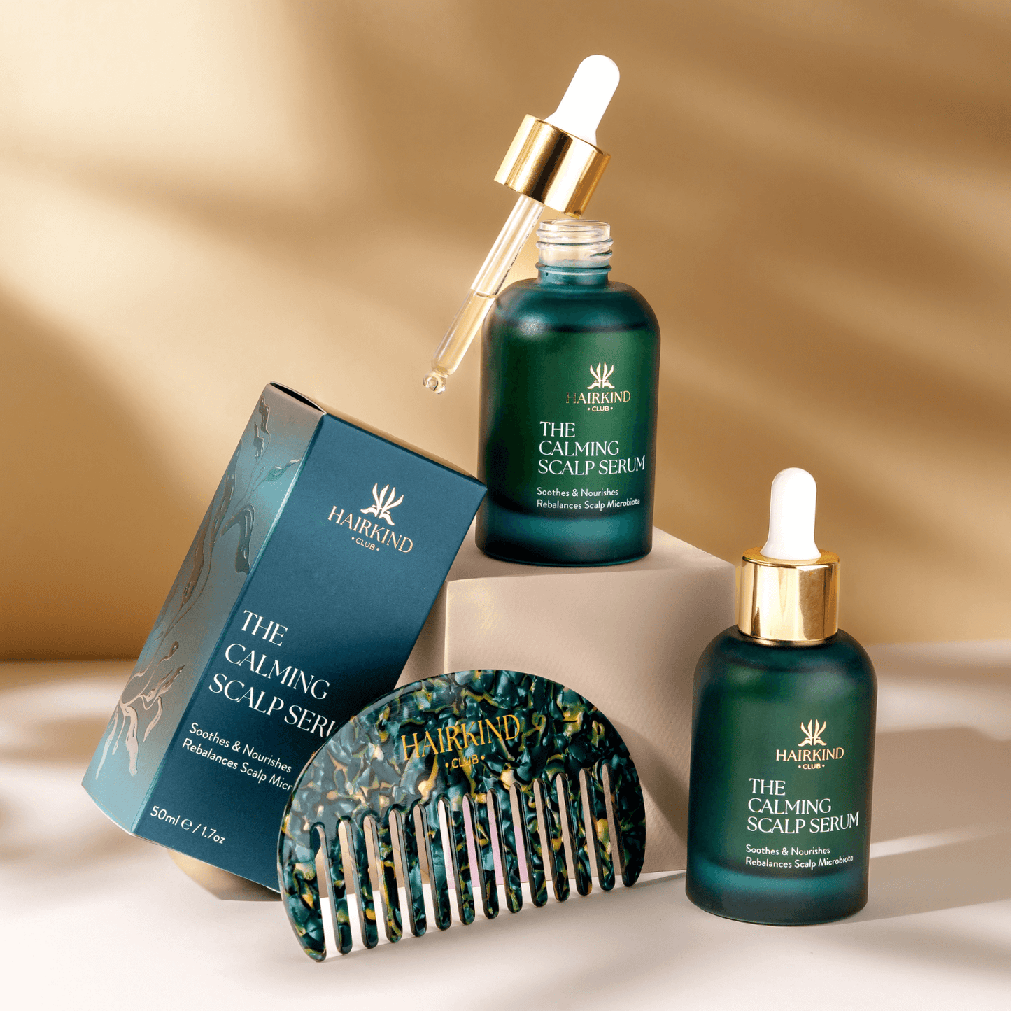 HairKind 3 Serum + Comb Bundle complete scalp care package for seborrheic dermatitis treatment