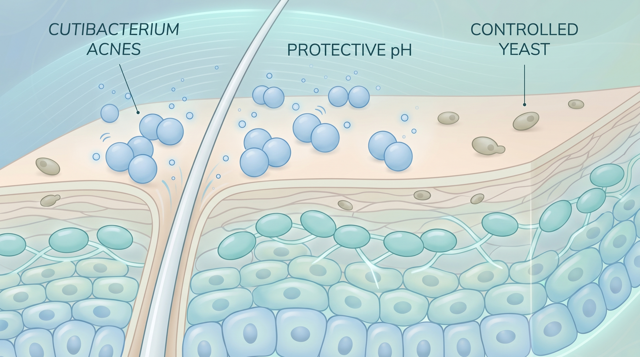 Close-up of scalp flakes in hair